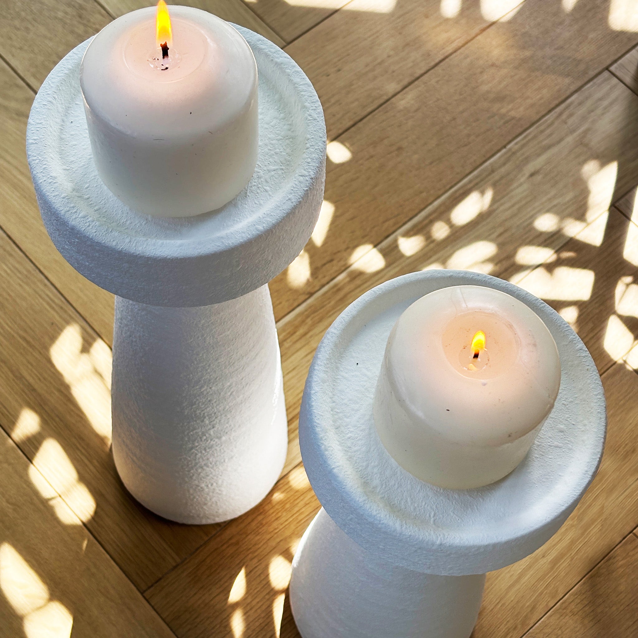 White Column Candle Holder - Medium